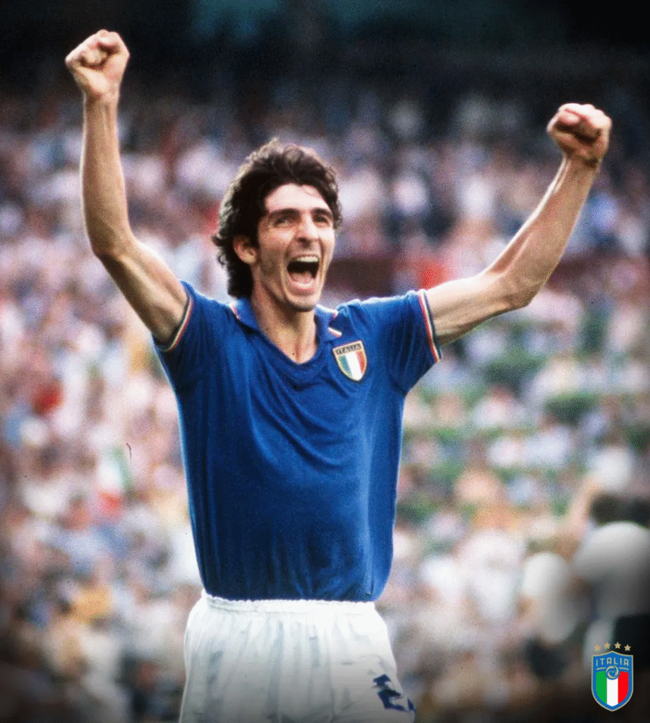 Rossi won the Golden Boot and Golden Ball, single-handedly firing a previously uninspiring Italy to glory.