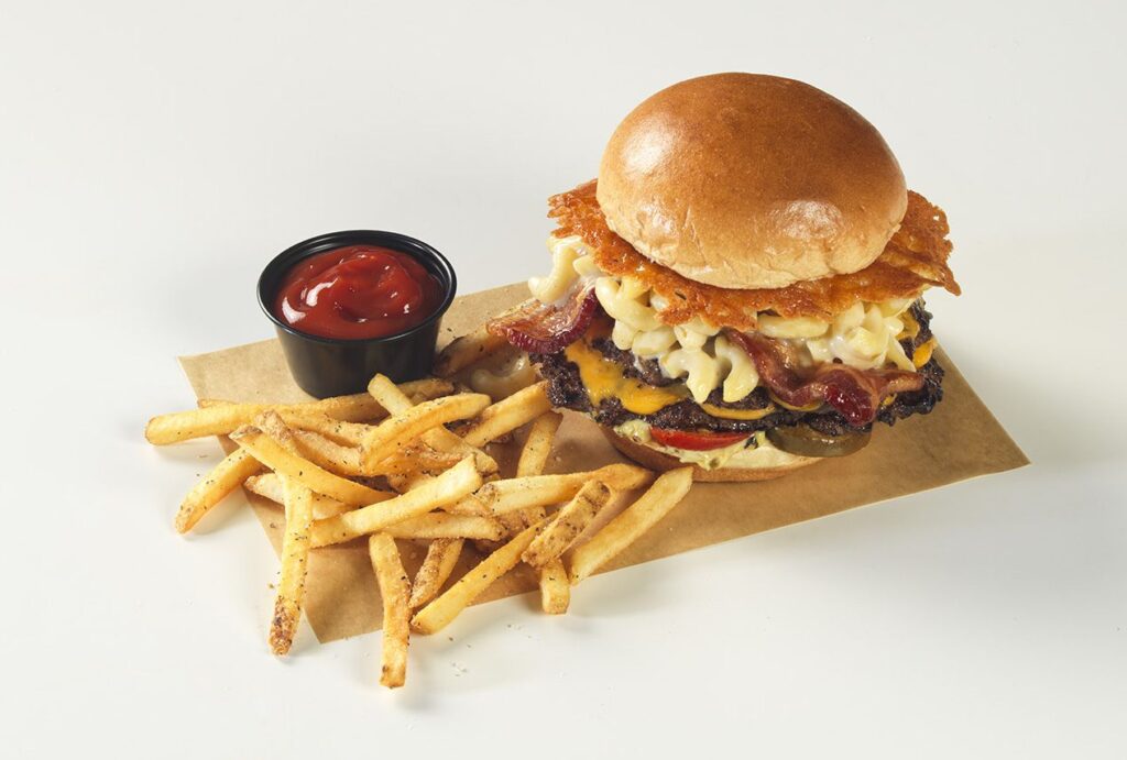 Burgers and buffalo wings as classic American food traditions for World Cup fans.