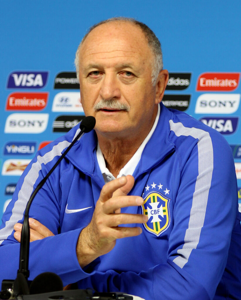 Luiz Felipe Scolari celebrating Brazil’s fifth World Cup title in 2002.
